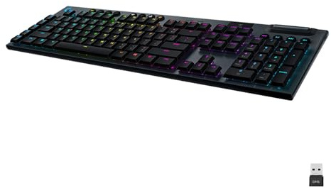 Logitech G915 Lightspeed Wireless RGB Mechanical Gaming Keyboard - GL Tactile - Carbon - CH - Central, Black