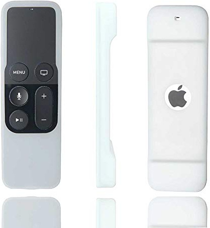 Protective Silicone Case Remote Control Slim Cover Compatible for Apple TV 4th Gen (White)