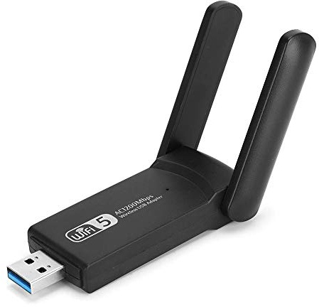 Adaptador WiFi inalámbrico USB3.0, Tarjeta de Red USB inalámbrica de Banda Dual de 2.4MHz/5GHz de 1200Mbps con Soporte de Disco WPA, WPA2, Adaptador WiFi