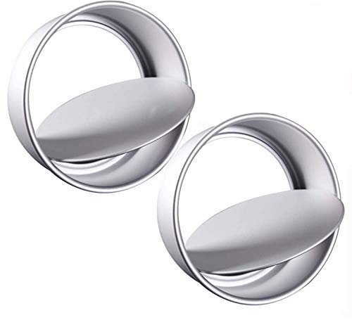 KENIY 2 Pack 6-Inch Non-Stick Deep Aluminum Round Cake Pan with Removable Bottom for Wedding/Birthday/Christmas Cake Baking Round Cake Tin Set with Loose Base (6 inch)