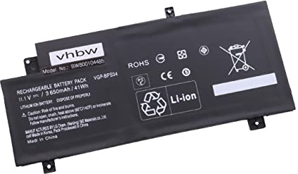 vhbw Akku kompatibel mit Sony Vaio SVF15AA1QM | SVF15A1Z2ES, SVF15A1Z2EB Notebook (3600 mAh, 11,1 V, Li-Ion) - Infochip