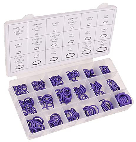 270 Stück Dichtungsringe, Dichtungsringe Set, O Ringe Sortiment Gummi, 18 Verschiedenen Größen, für Auto-Maschine, Rohrpumpen, Auto-Schnelle Reparatur