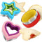 3 taglierina e sigillatrice, per sandwich Uncrostables Decruster Sandwich Maker, tagliare e sigillare per pranzo e Bento Box bambini (cuore, stella, cerchio), argento