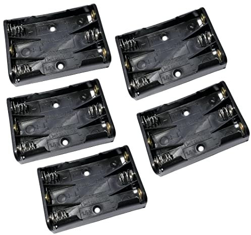 AЕRZETIX - C52739 - Lot de 5 Boîtiers/Porte-Piles/Chargeur/Support pour 3 Piles AAA 1.5 V - 52x37x13 mm - en Plastique
