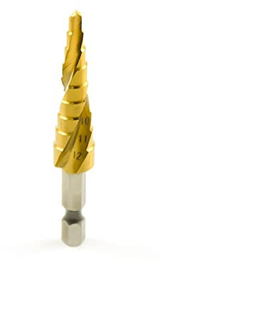 BAtlam Schneidbohrer, Stufenkegelbohrer, Sechskantschaft, 4–12, 4–20, 4–30 mm, Metall-Lochschneider mit Körner, T-Itan-beschichteter HSS-Metallbohrer (Farbe: 3 Stück mit Tasche) (4)