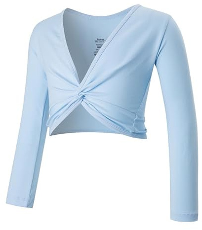 HEARTTOUCH Mädchen Ballett Wickeljacke Langarm Ballettjacke Tanz Oberteile Baumwolle Strickjacke Pullover Top Ballettkleidung