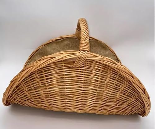 Panier à bûches XL en osier avec jute 60 cm