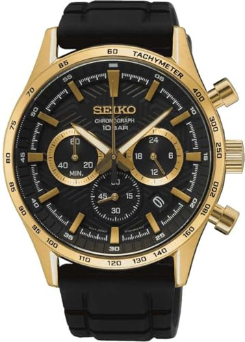 Seiko Hommes Analogique Quartz Montre avec Bracelet en Silicone SSB446P1