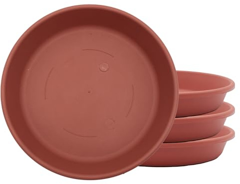 The HC Companies SLI06000E35T036LREFI - Sottovaso Rotondo Classico, in plastica, 15,2 cm, Confezione da 4, Colore: Argilla