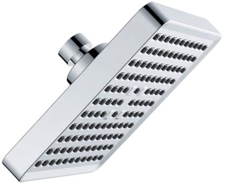 SWHC Regendusche Duschkopf, Anti-Kalk-Düsen Duschkopf Regendusche, Verstellbarer Regenduschkopf, Kopfbrause Wassersparend, Eckig Brausekopf, Installierbar an Der Wand Oder Decke