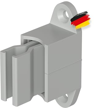 BAUHELD 1 support de manivelle pour manivelle ou manivelle de store [fabriqué en Allemagne] – Support mural pour 12 à 17 mm de diamètre – Support de manivelle avec poignée élastique – Réglable – Gris