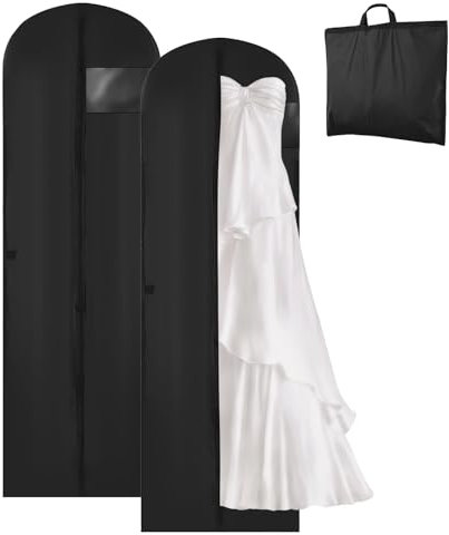 2 Stück Kleidersäcke lang 180×60cm, faltbare Kleidersäcke mit Reißverschlüssen, haltbar und mottenfest staubdicht für Kleider Mäntel PEVA