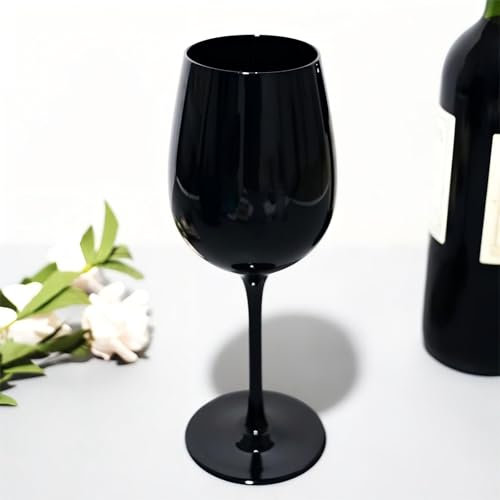 Set di 2 calici da vino nero, 16 oz, calici da champagne a forma di U, aeratore per vino nero, stile vintage, per brindisi, anniversari, matrimoni, Natale (1 bicchiere)