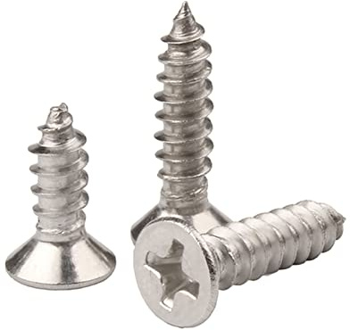 Cilky Metallschrauben 100/200 Stück M1 M1.2 M1.5 M2 M2.3 M2.6 Edelstahl 304 Kreuzschlitz-Senkkopf-Holzschrauben, selbstbohrend, mit flachem Kopf, Lange selbstschneidende Schrauben(M1.7x10(200pcs))