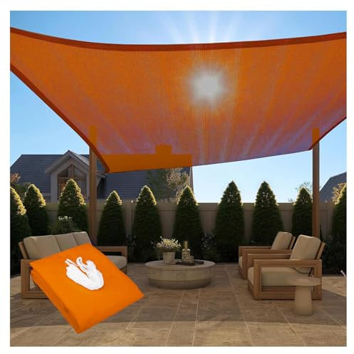 Wasserdichte und atmungsaktive Outdoor-Markise mit Sonnenschutz, einfache Installation, inklusive Maßgeschneidertes Orange, 4 m x 5 m