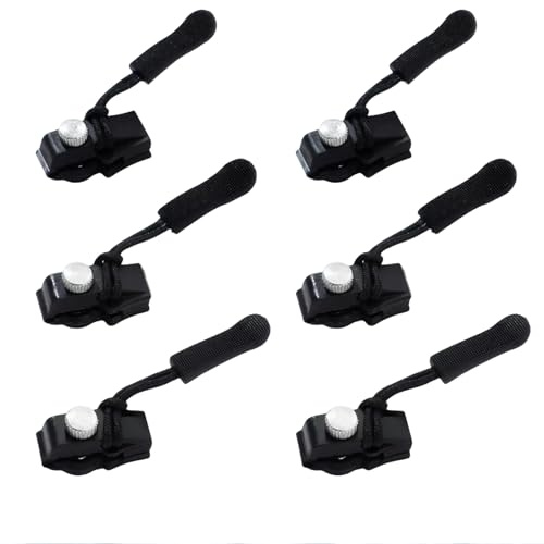 Cosmeria Kit de réparation de fermeture éclair, 6 pièces, en plastique, compatible universellement pour vestes et sacs