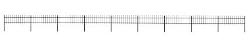 Gartenzaun mit Speerspitzen, ShGaxin Sichtschutz Zaun, ZaunsichtschutzB, Steckzaun, Garten Zaun,Teichzaun, Zaunelemente, Garden Fence, Stahl 15,3 x 0,6 m Schwarz