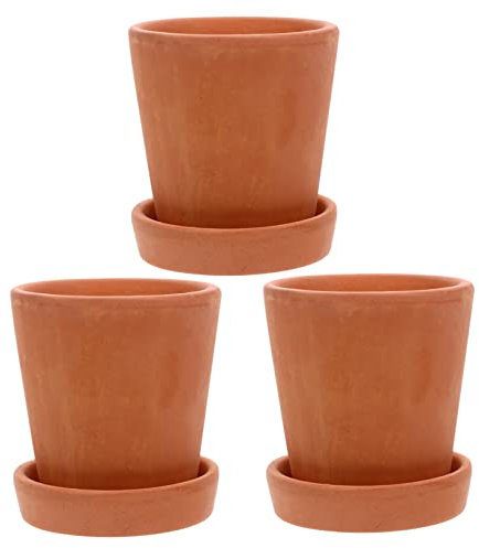 Sosoport 3sätze Keramische Blumentöpfe Für Sukkulenten Handbemalt Mit Stabilem Untersetzer Für Balkon Garten Und Innenräume