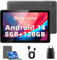 Rebecco Tablette 10 Pouces Android 14 Tablettes, Octa Core 1280 * 800 IPS HD Display Android Tablet, 8GB RAM+128GB ROM(Expand to 1TB), Unisoc A523 CPU, 5G/2.4G WiFi, 5MP+8MP Camera