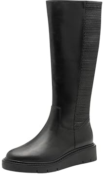 Tamaris Comfort Stivali da donna con inserti stretch al ginocchio, Nero (Black Nappa), 38 EU
