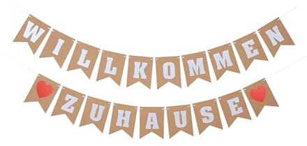 Gleemix Willkommen Zuhause Girlande, Willkommen Zuhause Baby Deko, Welcome Home Baby, Willkomen Zurück Banner, Welcome Back Girlande für Rückkehr Familienfeiern Einzug Geburt Schule Saison Party-Deko