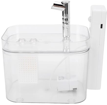 Asixxsix Fontaine à Eau pour Chat, 2 500 Mah, Silencieuse, Grande Capacité De 1500 ML, avec Filtre et Circulation D Eau Automatique, pour Chats, Chiens Et Animaux de Compagnie