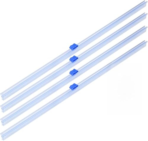 Lot de 4 emporte-pièces coulissants réutilisables à clipser pour film plastique de 45,7 cm pour papier ciré, papier sulfurisé, barbecue, rouleau de papier sulfurisé, glissière bidirectionnelle