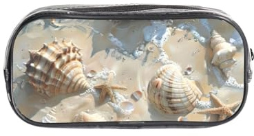 Bkdogkt Clear Storage Bag with Sand Shells Print