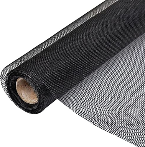 Fliegengitter Fiberglas 100x1000 cm Schwarz, robustes Insektenschutzgitter für Fenster, Türen, Volieren, Lampenschirme, rostbeständig, langlebig, wetterfest