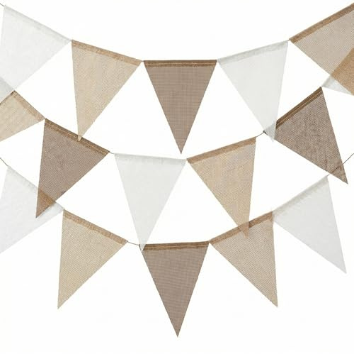 3 Stück Set Wimpelkette 12m Wimpel Girlande Deko Hängende Girlanden Dekoration für Hochzeit Geburtstag Garten Party Dekoration