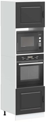 Zeehear Kalmar - Lot de 2 armoires de cuisine en bois - 60 x 57 x 207 cm - Pieds réglables - Pour four et micro-ondes - Résistant à l'humidité