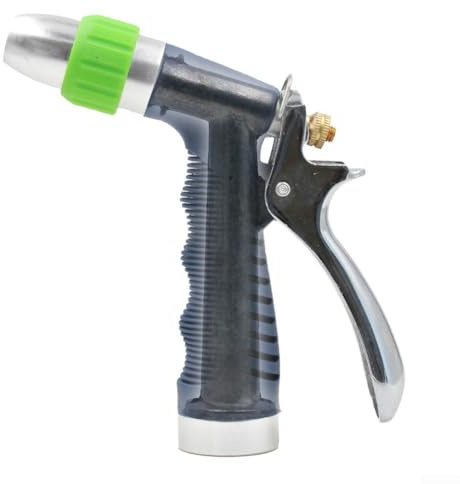 Ugello regolabile per tubo da giardino con barra di bloccaggio per flusso continuo, zinco resistente per corpo in lega adatta a connessioni standard da 3/4 11 5 NH