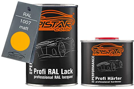 TRISTARcolor RAL 1007 Chr.gelb matt 2K Autolack 1,5 Liter / 1500 ml Dose inkl. Härter