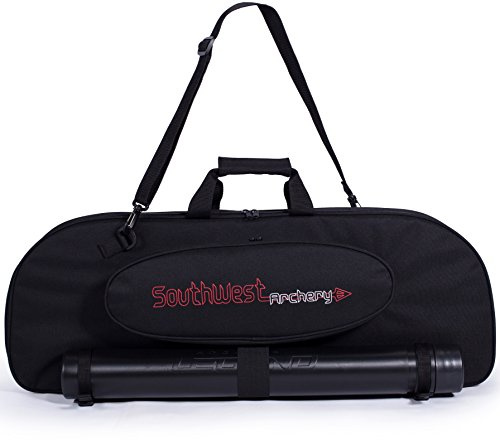 Southwest Archery Universal Takedown Recurve Bow Case | Fully padded foam case includes adjustable Arrow Tube and Large Outside Pocket for Accessories - Perfect for travel