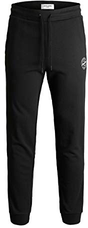 JACK & JONES joggingbyxor för män, normalt skurna joggingbyxor, svart, XXL