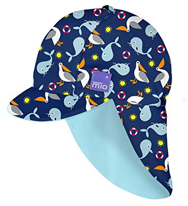 Bambino Mio, Cappellino Nuoto Sole Reversibile, Protezione UPF40+, Avventure Marine, S-M (<12 mesi)