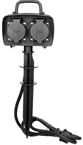 Orno OR-AE-13138(GS) Gartensteckdose 2-fach IP44 Wasserdicht 1,5m Kabel 3680W 16A, grau