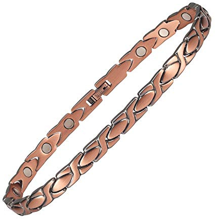 Copper Magnetic Anklet Ankle Bracelets Women with Magnets (Anklet/Large Bracelet (25cm/6.5mm)