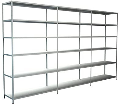 SCHULTE Regalwelt Steck-Grund-/ u 2 Anbauregale, 18 Böden, 2300x2800x500, weiss