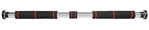 Dragstång, bärare, viktstång expanderbar dörrstång pullup bar bar bar 80-130 cm push-up bar upp till 100 kg, svart