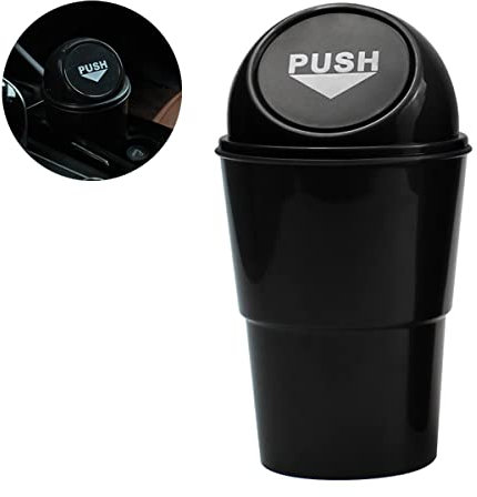CGEAMDY Auto Mini Bidone Della Spazzatura di Plastica Bidone Della Spazzatura, Conservazione dei Rifiuti Automobilistici, Contenitore di Immondizi, Universale Impermeabile a Prova di Perdite (Nero)