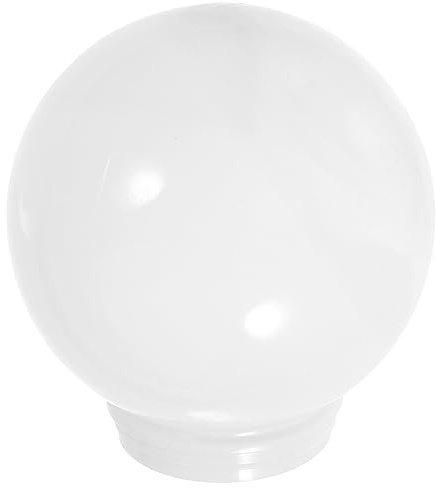 Ciieeo Lampadaire globe en acrylique avec col fileté de 8 cm - Abat-jour rond en plastique blanc - Pour extérieur, extérieur, mur, ventilateur de plafond
