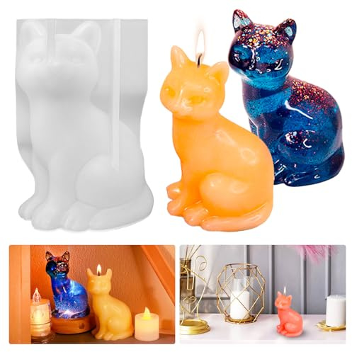 Silikonform Katze Kerzenform Silikon Katzen Gießform für Kerzen