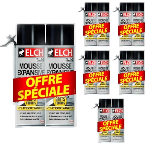 Mousse de construction en polyuréthane - 500 ml - Élan Pro - Blanc - Mousse d'isolation et de remplissage de joints efficace pour des applications précises - Mousse pour isoler - Mousse de