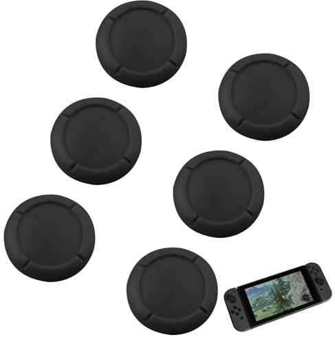 6PCS Switch Joystick Caps Black Silicone for Switch Thumb Grips Thumb Caps Grips Comfortable Joystick Covers Suitable for Thumb Grips Nintendo Switch for Gaming Thumb Grips Replacement(1.5X1.5 CM)