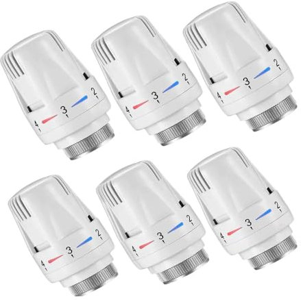 Thermostatic Radiator Heads Automatical Temperature Control Heads Anti Freeze Radiator Valve Heating Systems for Home Office (6 Pieces)