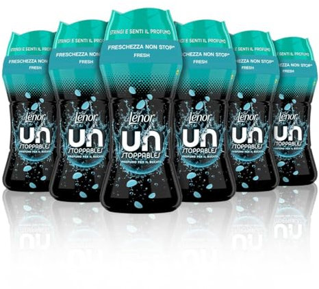 Lenor UNstoppables Perlas de Perfume para la Ropa, 96 Lavados (6 x 195g), Suavizante con Fragancia Fresca, Potenciador de Frescor