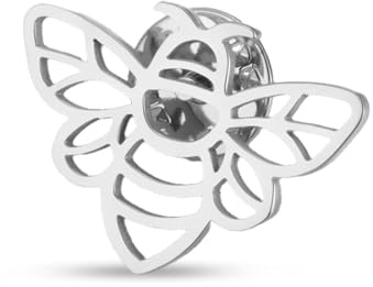 Broche de abeja de miel de acero inoxidable, broche de mariposa, pines de solapa con temática de insectos, joyería, One Size, Acero inoxidable