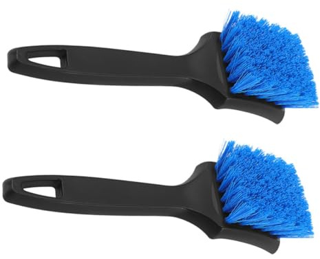 MAGICLULU 2pezzi Spazzola per Pulizia di Pneumatici Auto Spazzola per Cerchi Materiale Durevole Impugnatura Ergonomica Comodo per Appenderla Adatto Pervaggio Auto e Pulizia Dettagli Pneumati