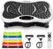 JUPPLIES Plataforma Vibración Muscular para Tonificar, Estilizar y Aliviar Dolores – 5 Modos, Bluetooth, 5 Bandas Elásticas de Resistencia, Mando – Ejercicio Silencioso y Completo en Casa